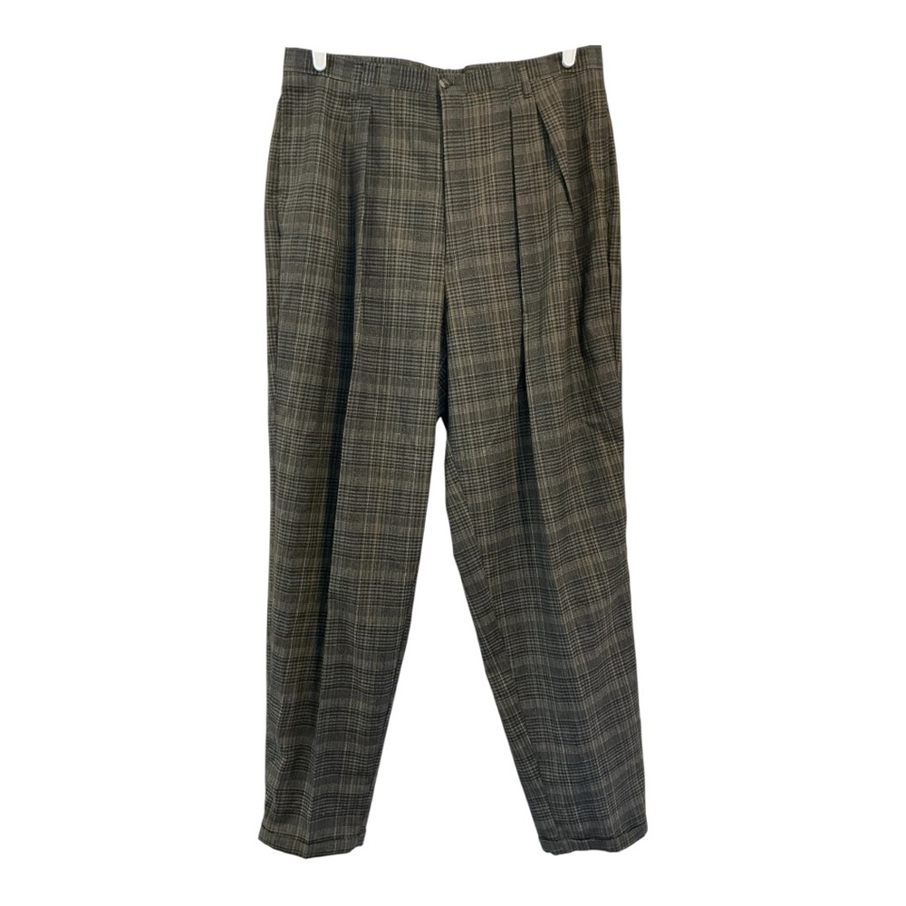 Vintage Cotler Mens Sz 38x34 Toronto Plaid Pleated Cuff Dress Casual Pants NWT